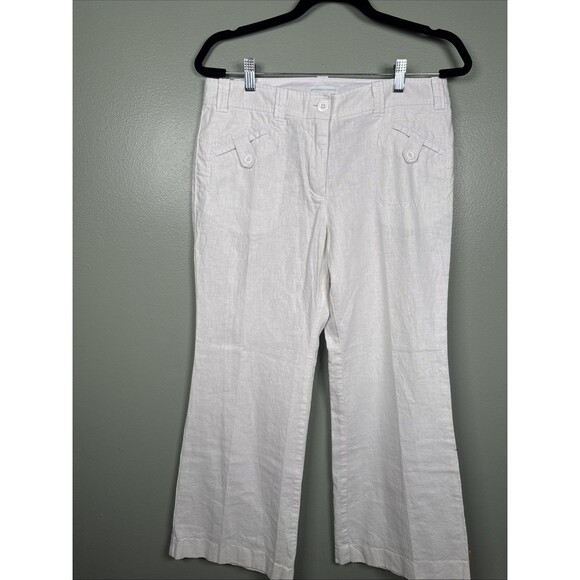 New York‎ & Co Linen Blend Wide Leg Boho Beach Comfy Pants Women’s Size 8 - Picture 1 of 10